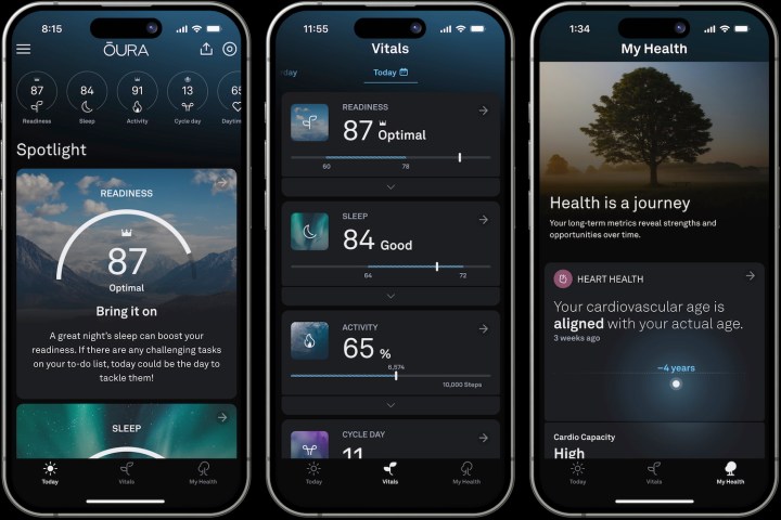 The redesigned Oura app.